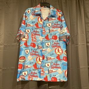 STL CARDS crazy button up